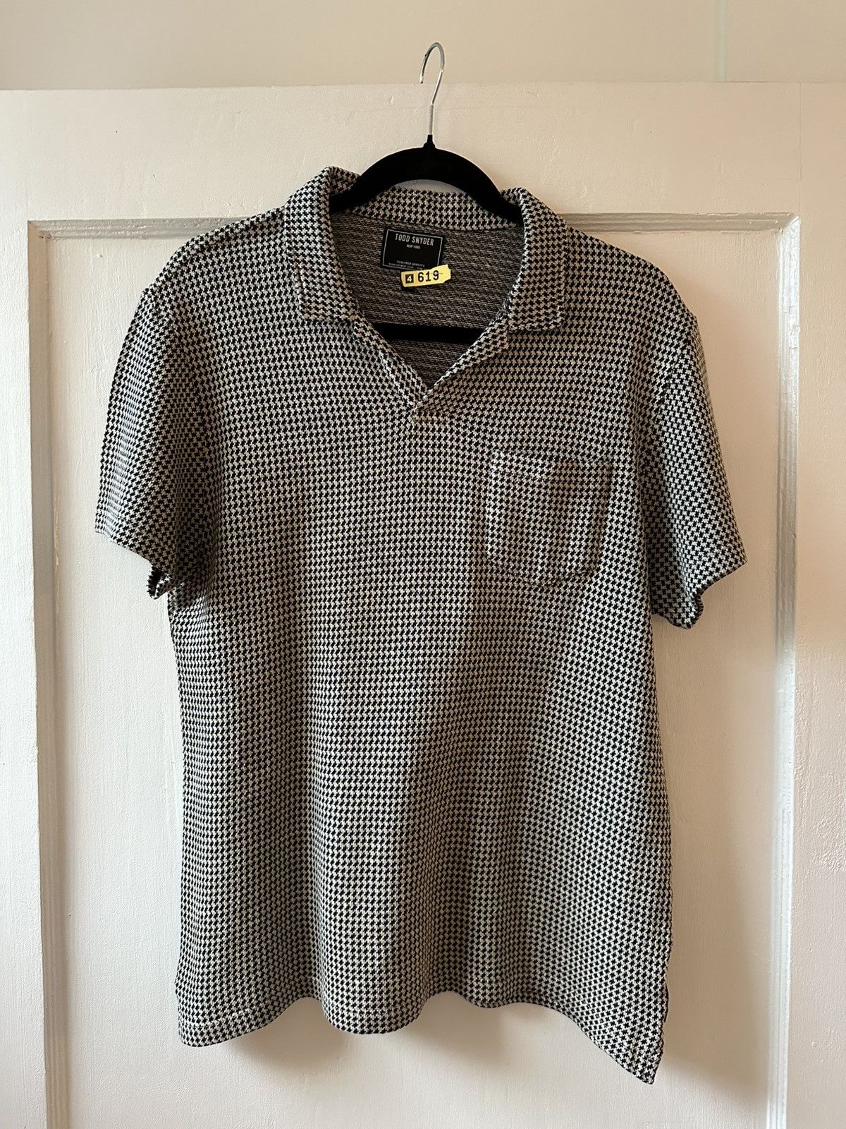 Houndstooth Knit Polo Todd Snyder