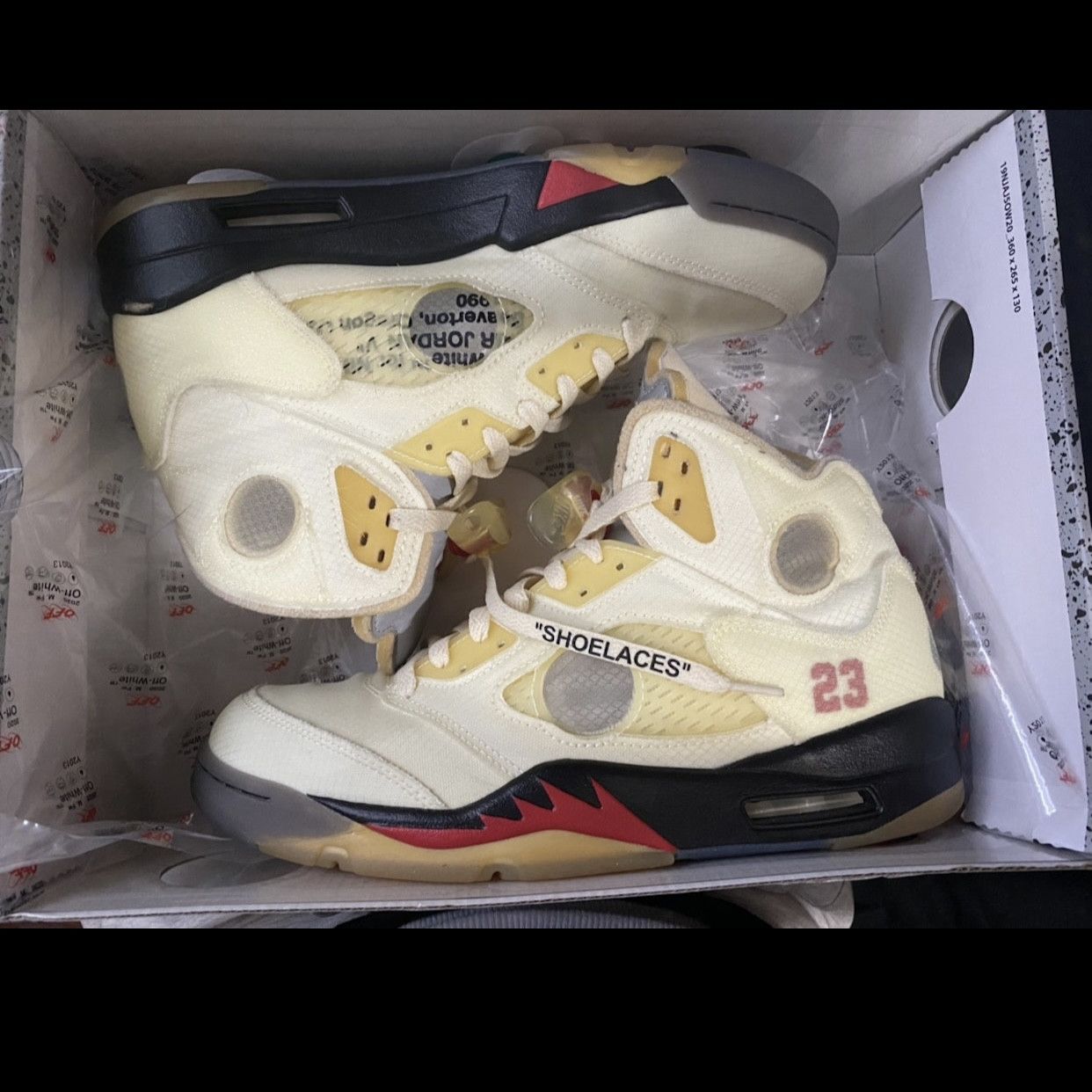 Official Pictures of the Off-White x Air Jordan 5 Sail