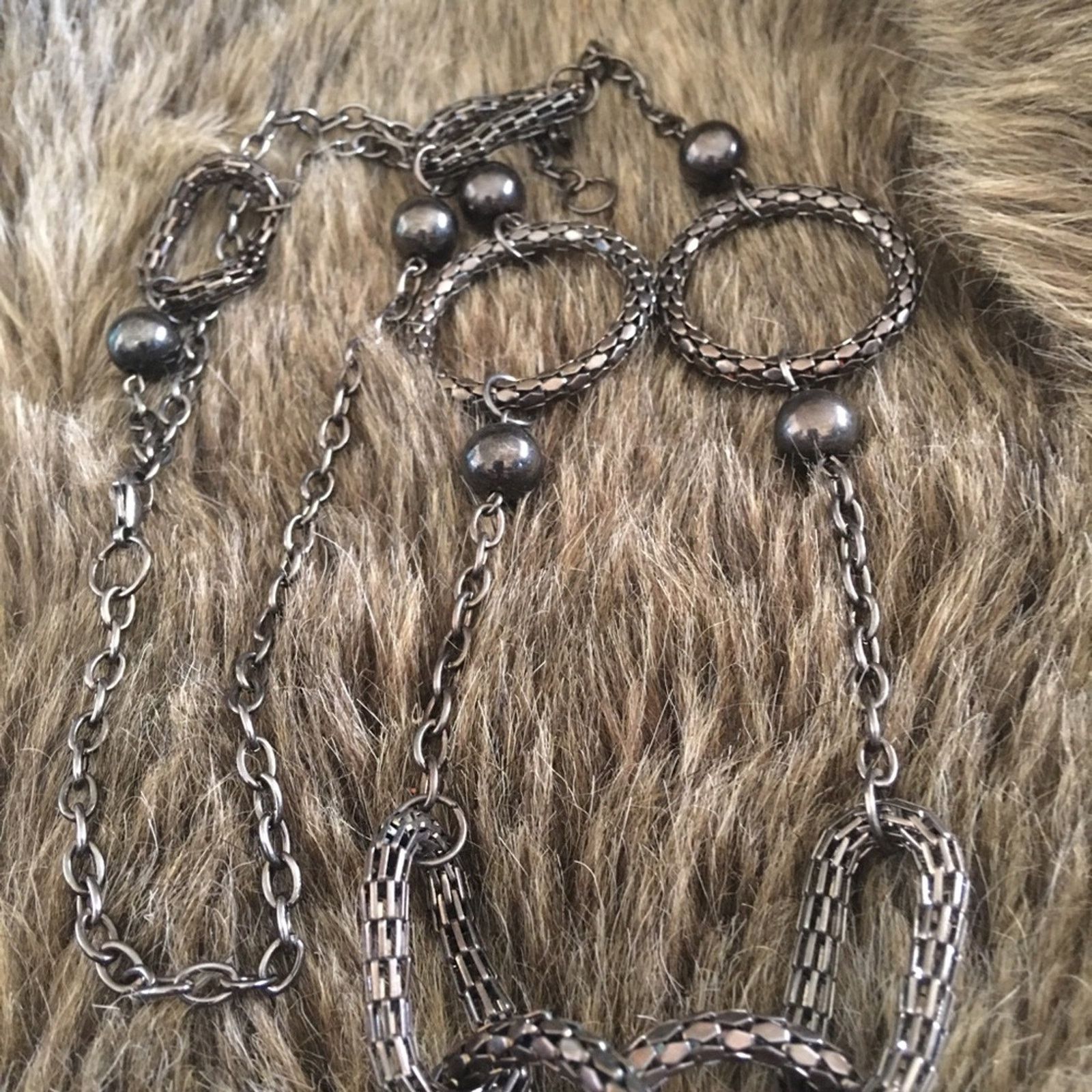 Jewelry Modern black chrome tone chain link necklace Size ONE SIZE - 6 Thumbnail
