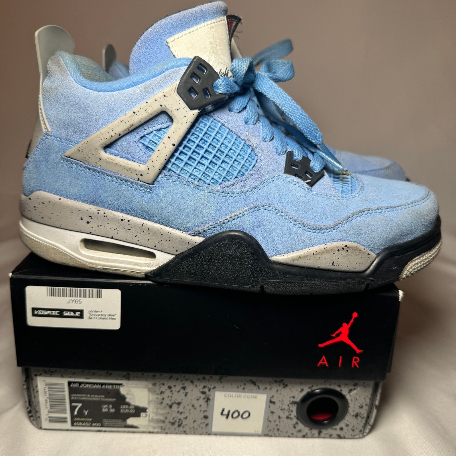 Jordan Brand × Nike Size 7 Nike Air Jordan 4 Retro GS University Blue Men Shoes Size US 7 / EU 40 - 1 Thumbnail