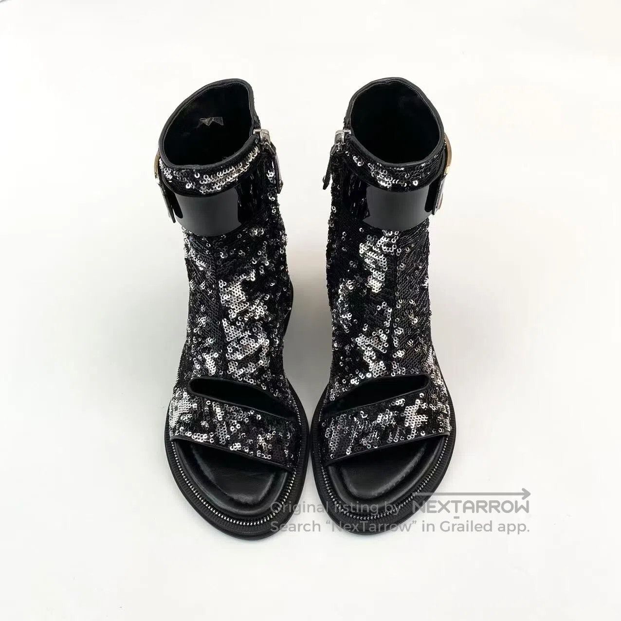 Louis Vuitton Louis Vuitton Metal logo sequined fish mouth high heels| Size US 6.5 / IT 36.5 - 2 Thumbnail