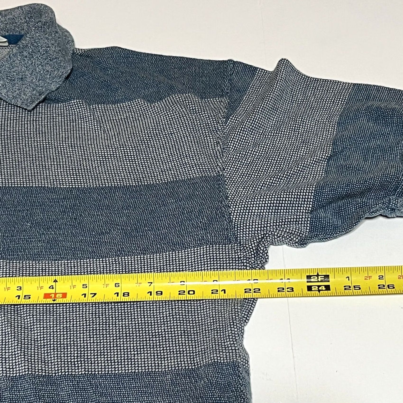 Reebok VINTAGE Reebok Golf Polo Shirt Blue 100% Cotton Striped L Men’s Large Polo Shirt Mens Golf 90s Classic Size US L / EU 52-54 / 3 - 6 Thumbnail