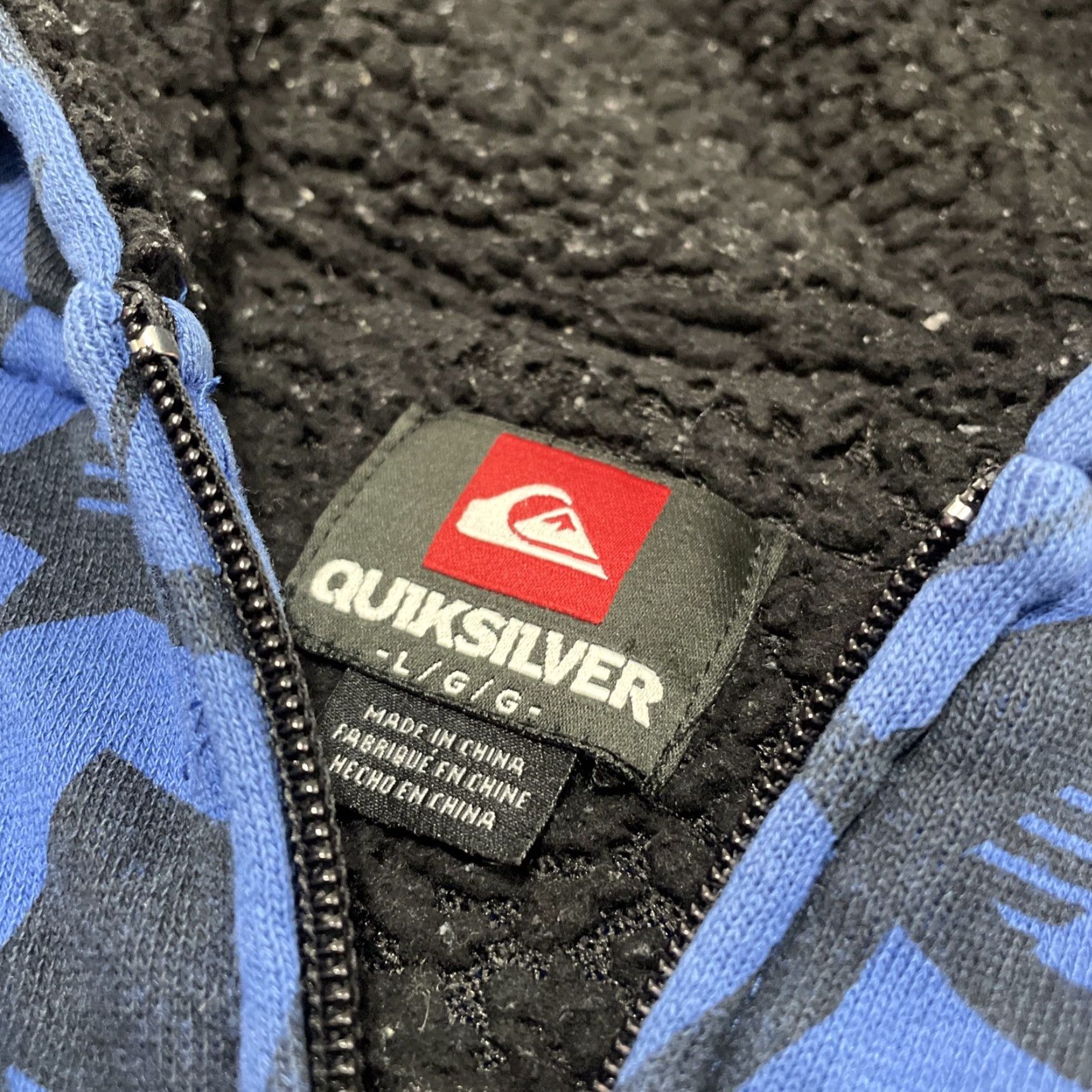 Quiksilver VINTAGE Quiksilver Hoodie Men L Blue Double Graphic Embroidered Zip Jacket Surf Skate Maxi AOP Rare Size US L / EU 52-54 / 3 - 5 Thumbnail