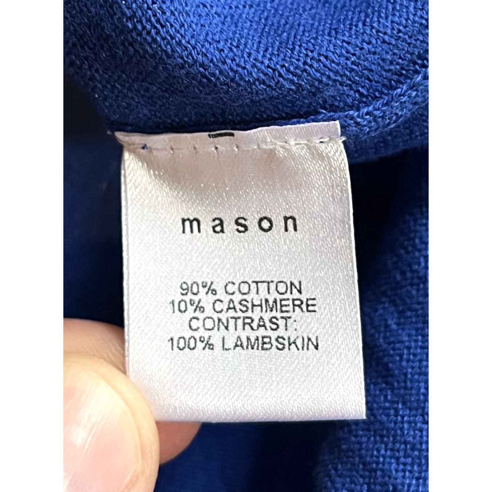 Mason's Mason Leather Sleeve Sweater Women’s Small Blue Oversized Size S / US 4 / IT 40 - 5 Thumbnail