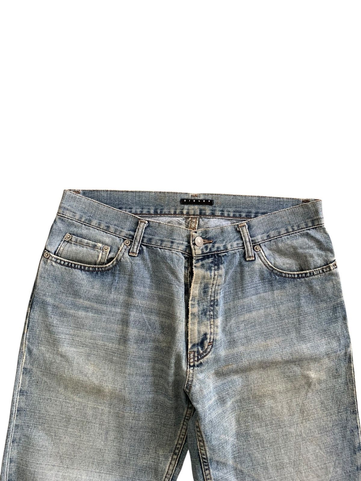 Japanese Brand Sisley Button Fly Distressed Faded Blue Jeans Size US 34 / EU 50 - 4 Thumbnail