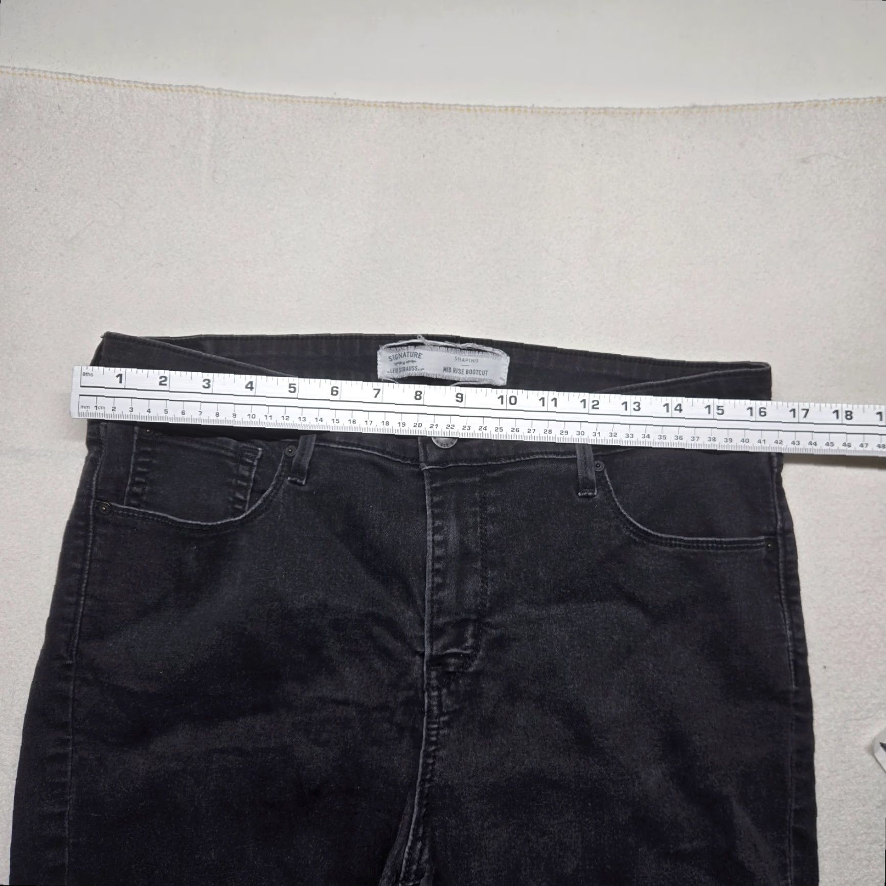 Levi's Levi's Women's Jeans Signature Mid Rise Boot Cut Black Denim 14 Adult Regular 14 Jeans Ladies Black 500 Series Vintage No Size 36" / US 14 / IT 50 - 6 Thumbnail