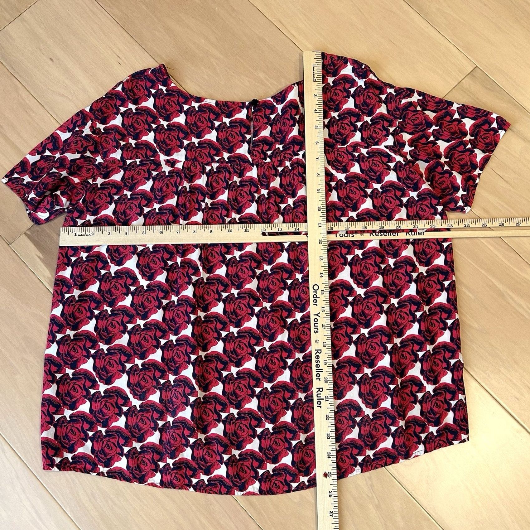 Vintage Peter Som x RTR Floral Pop Art Blouse Short Sleeve Womens Medium Red Size M / US 6-8 / IT 42-44 - 5 Thumbnail