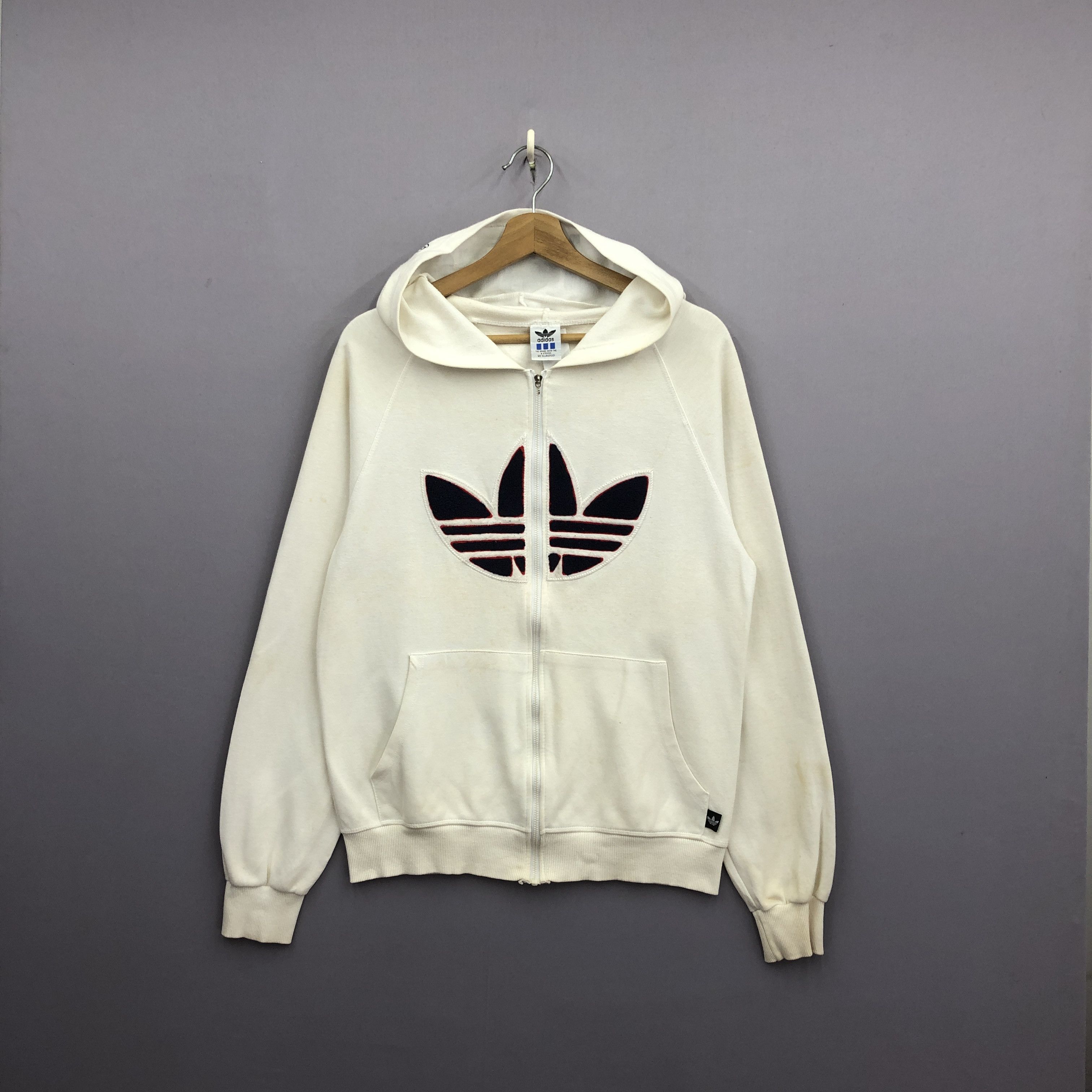 Japanese Brand Vintage Adidas Hooded Sweater Adidas Trefoil Sweatshirt Size US M / EU 48-50 / 2 - 2 Thumbnail
