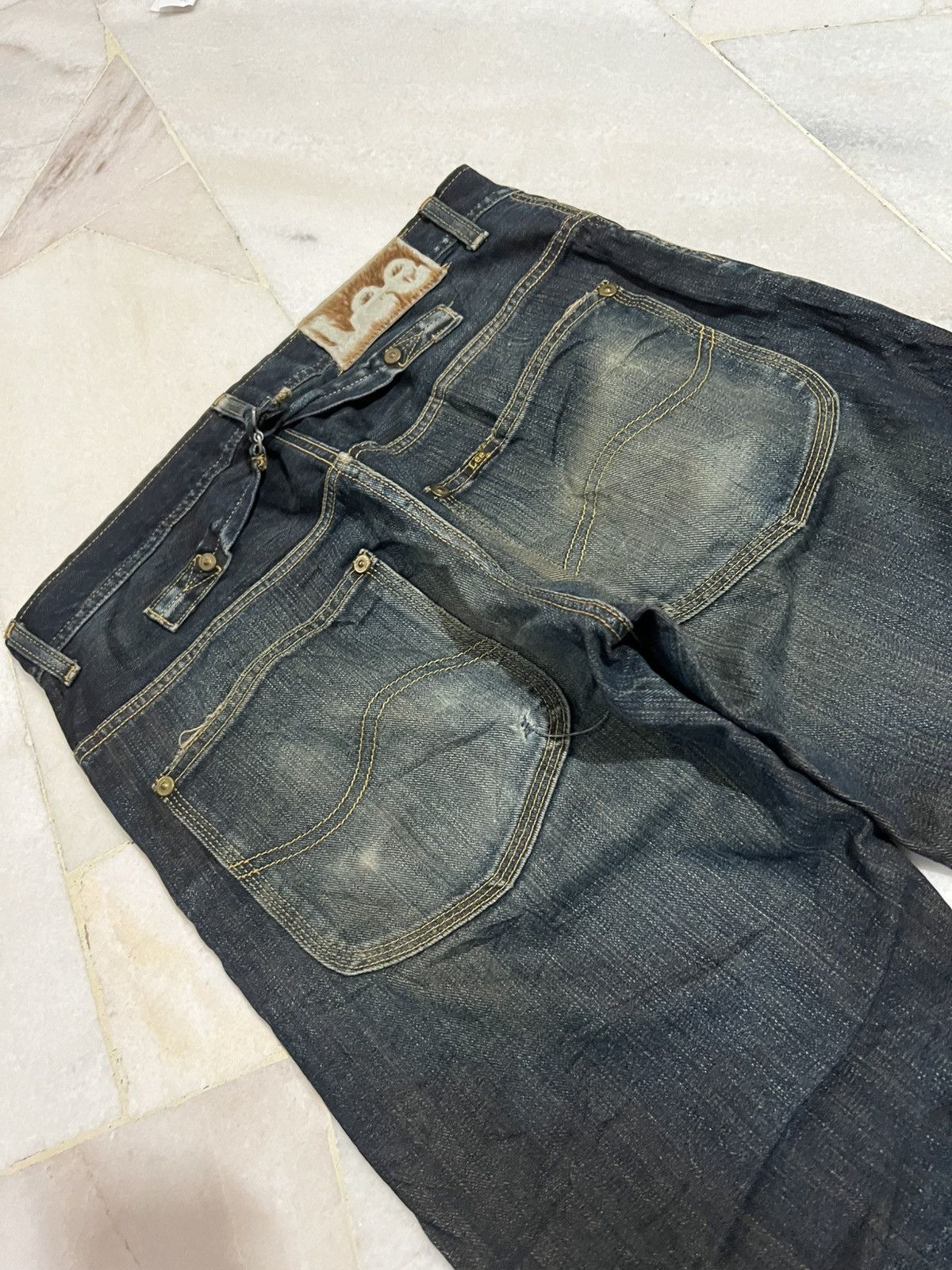 Hysteric Glamour × If Six Was Nine × Lee 🌈Baggy 90’s Lee Cowboy Distress Mud Wash Jeans Size US 33 - 13 Thumbnail