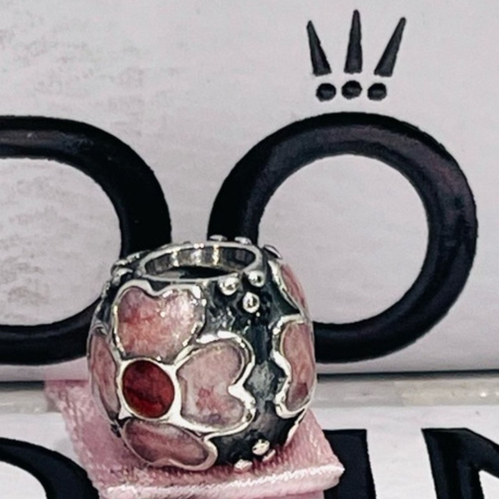 pandora PANDORA Daisy Flower with Red and Pink Enamel Bead -790433ER Size ONE SIZE - 3 Thumbnail