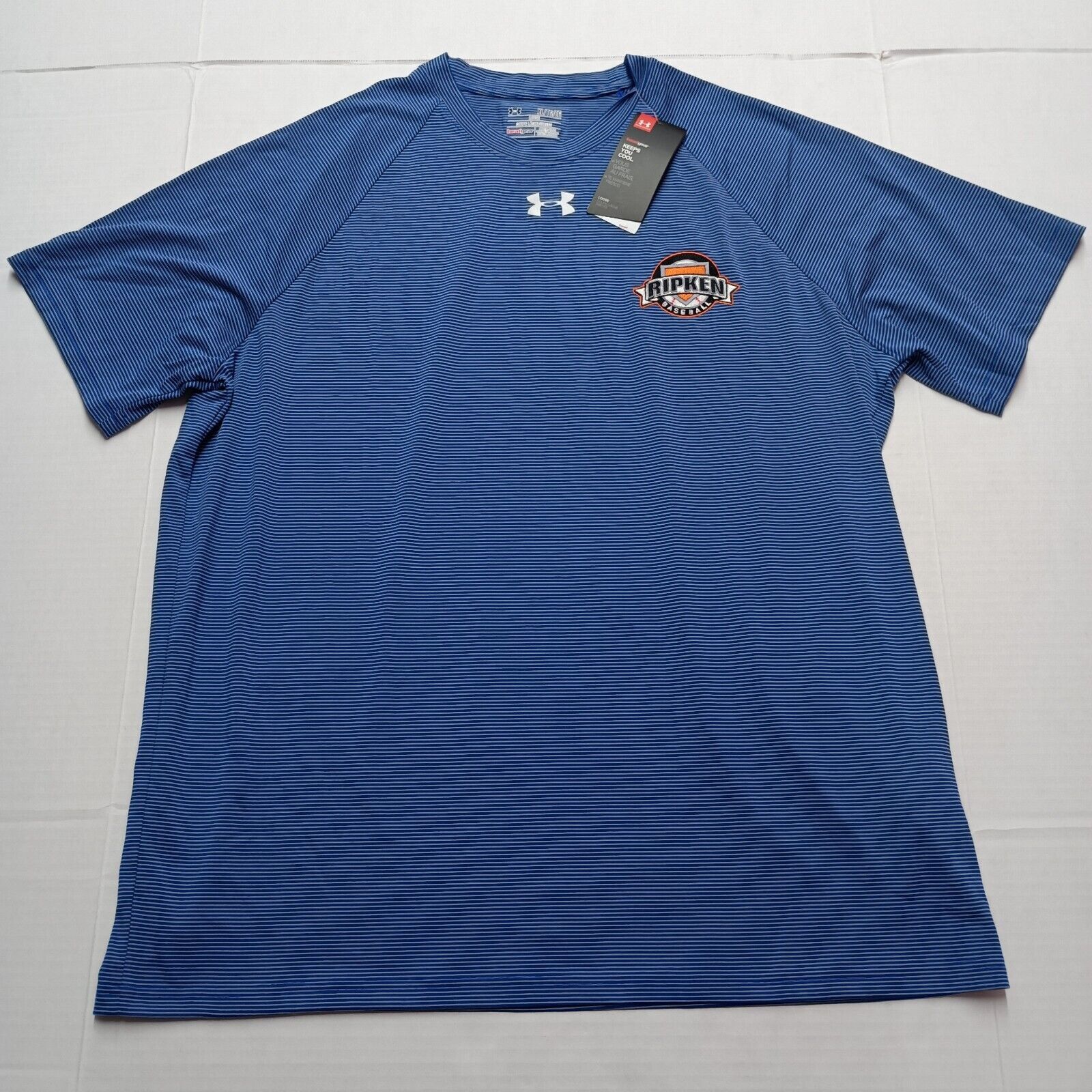 Under Armour Under Armour Ripken Baseball T-Shirt Men's XL Blue Striped Size US XL / EU 56 / 4 - 1 Thumbnail