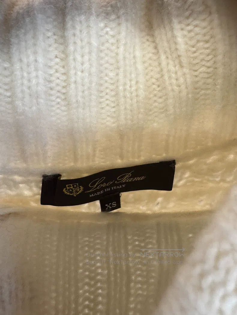 Loro Piana Loro Piana Ecru Color Waffle High-Neck Cashmere Sweater Size XS / US 0-2 / IT 36-38 - 4 Thumbnail