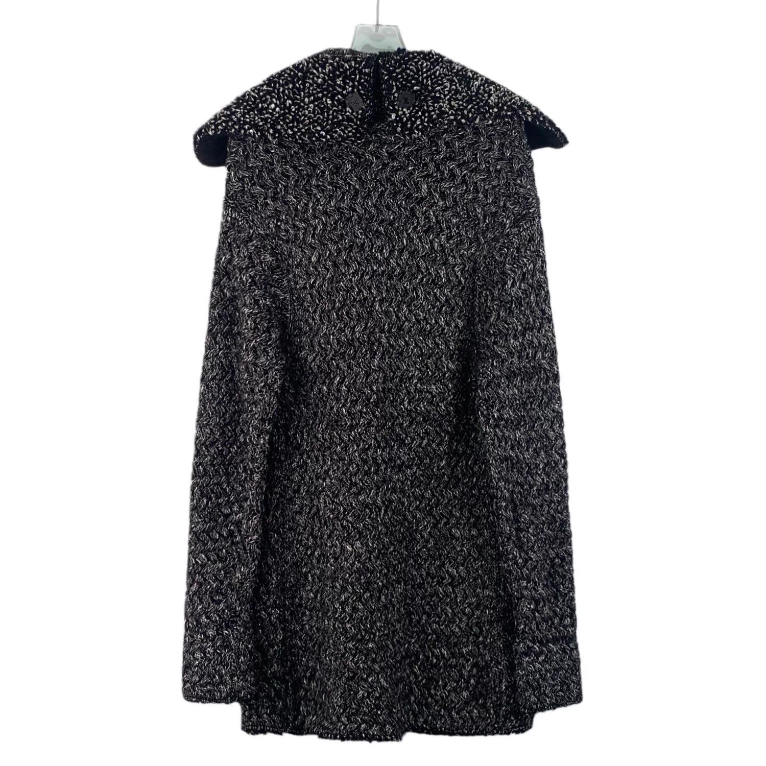 Chanel KW0215 Chanel Black Cashmere Lapel Sleeve Woven Tweed Coat Size S / US 4 / IT 40 - 2 Thumbnail
