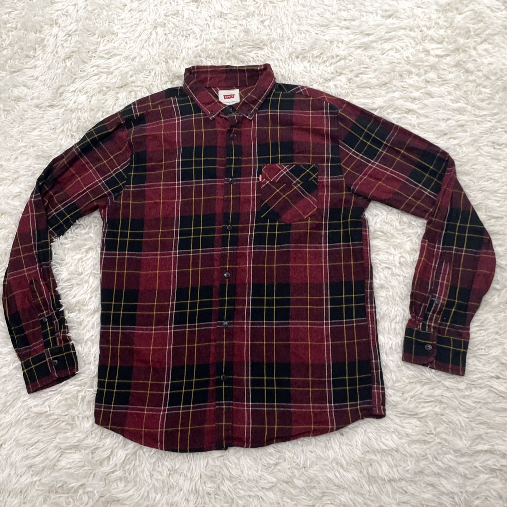 Levi's Levi's Flannel Shirt Men L Black Red Tab Rockabilly 90s Grunge Plaid Button-Up Casual Workwear Linen/Red Tab? Size US L / EU 52-54 / 3 - 3 Thumbnail