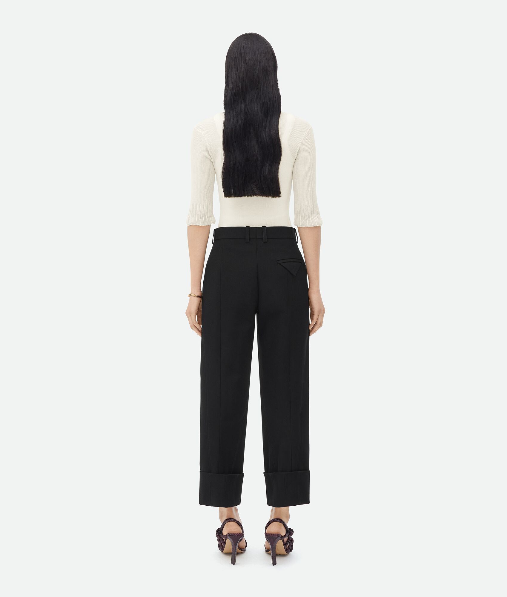 Bottega Veneta o1bcso1str0225 Lapeled Ottoman Light Cotton Pant in Black Size 24" / US 00 / IT 34 - 3 Thumbnail