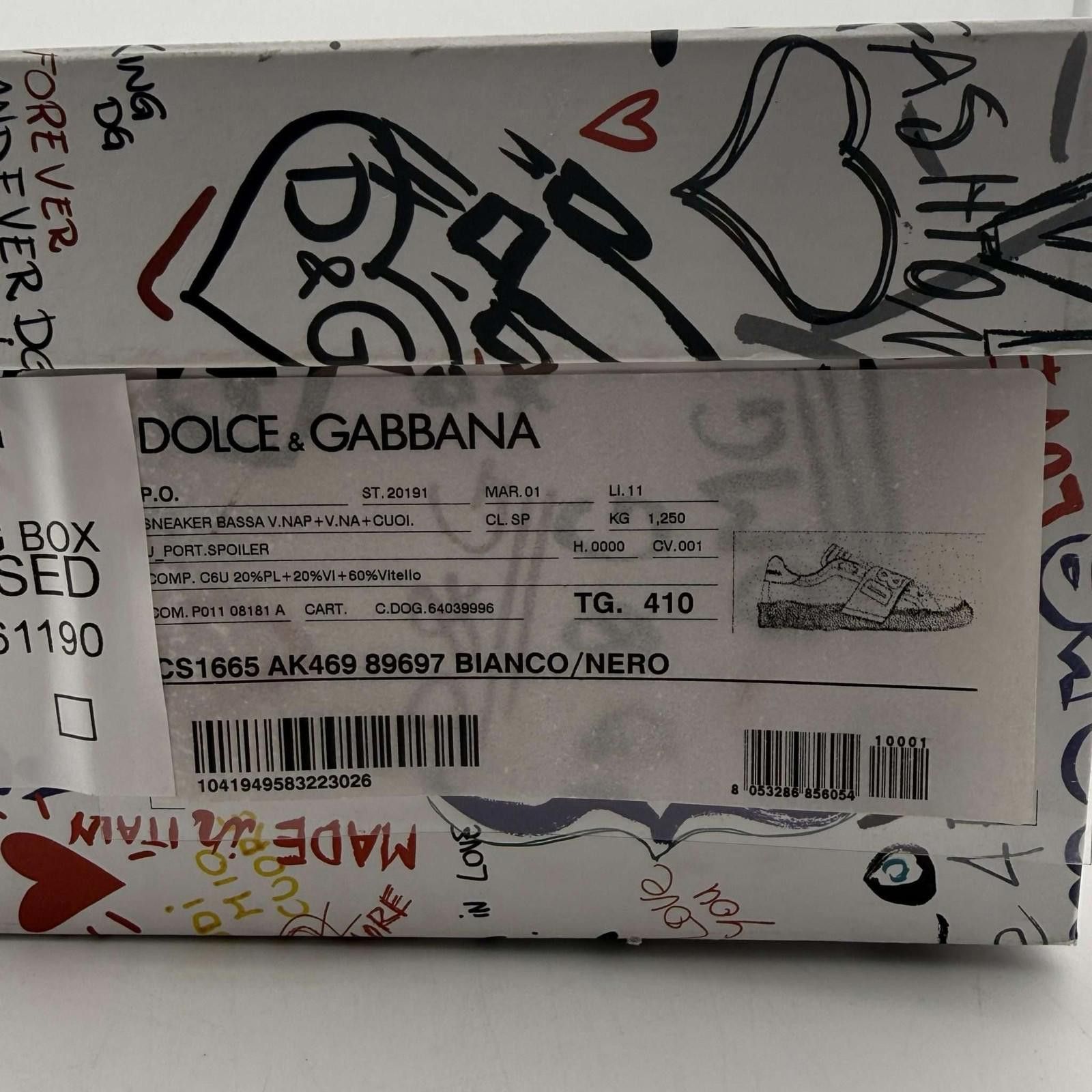 Dolce & Gabbana Dolce & Gabbana White and Black Sneakers 7UK Used with Box Size US 8 / EU 41 - 10 Thumbnail