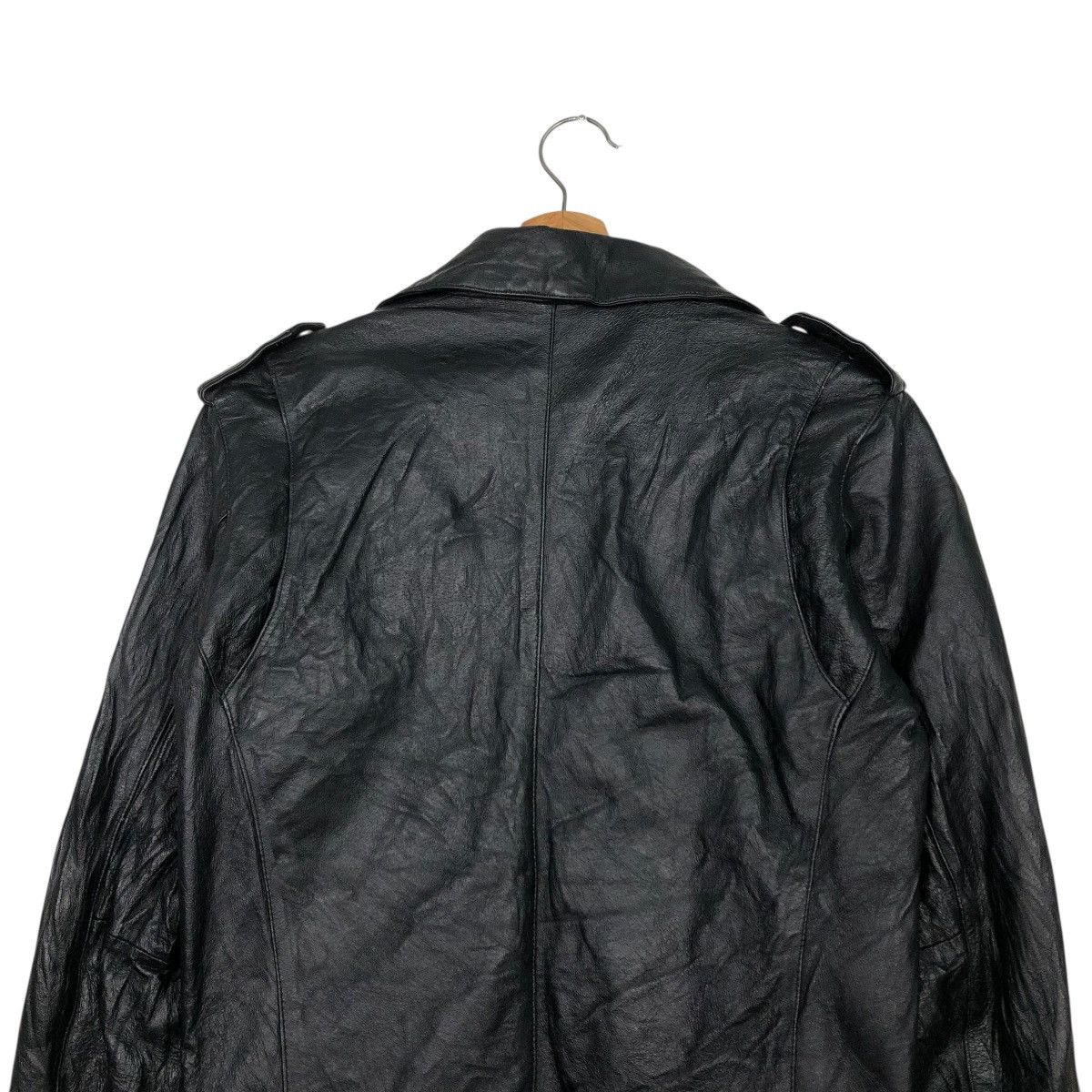 Japanese Brand 🔥VINTAGE BIKER LEATHER JACKET DOUBLE COLLAR PURETE Size US S / EU 44-46 / 1 - 11 Thumbnail