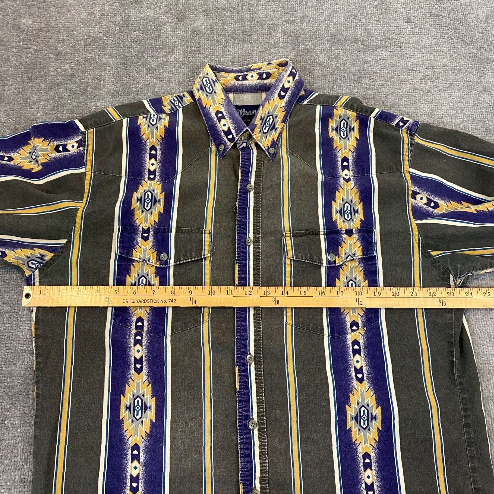 Wrangler WRANGLER Shirt Mens Large Southwestern Aztec Rodeo Rockability Button Down L/S Size US L / EU 52-54 / 3 - 5 Thumbnail