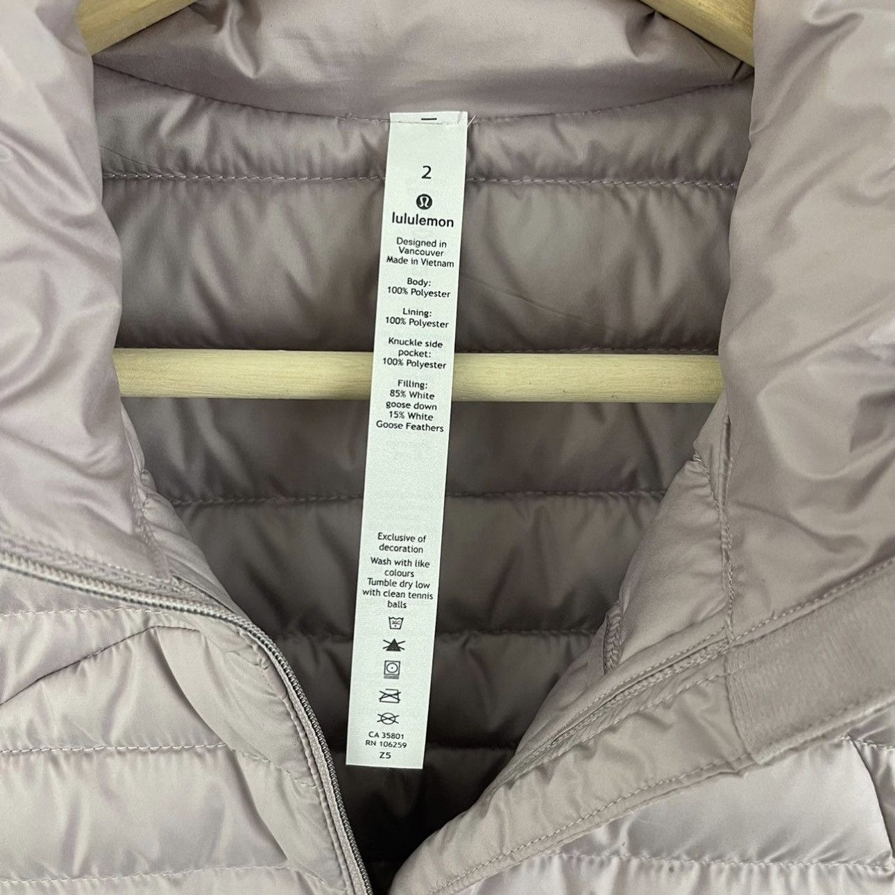 Lululemon LULULEMON Mauve Blush Pink Pack It Down Vest Sz 2 NEW Size XS / US 0-2 / IT 36-38 - 7 Thumbnail