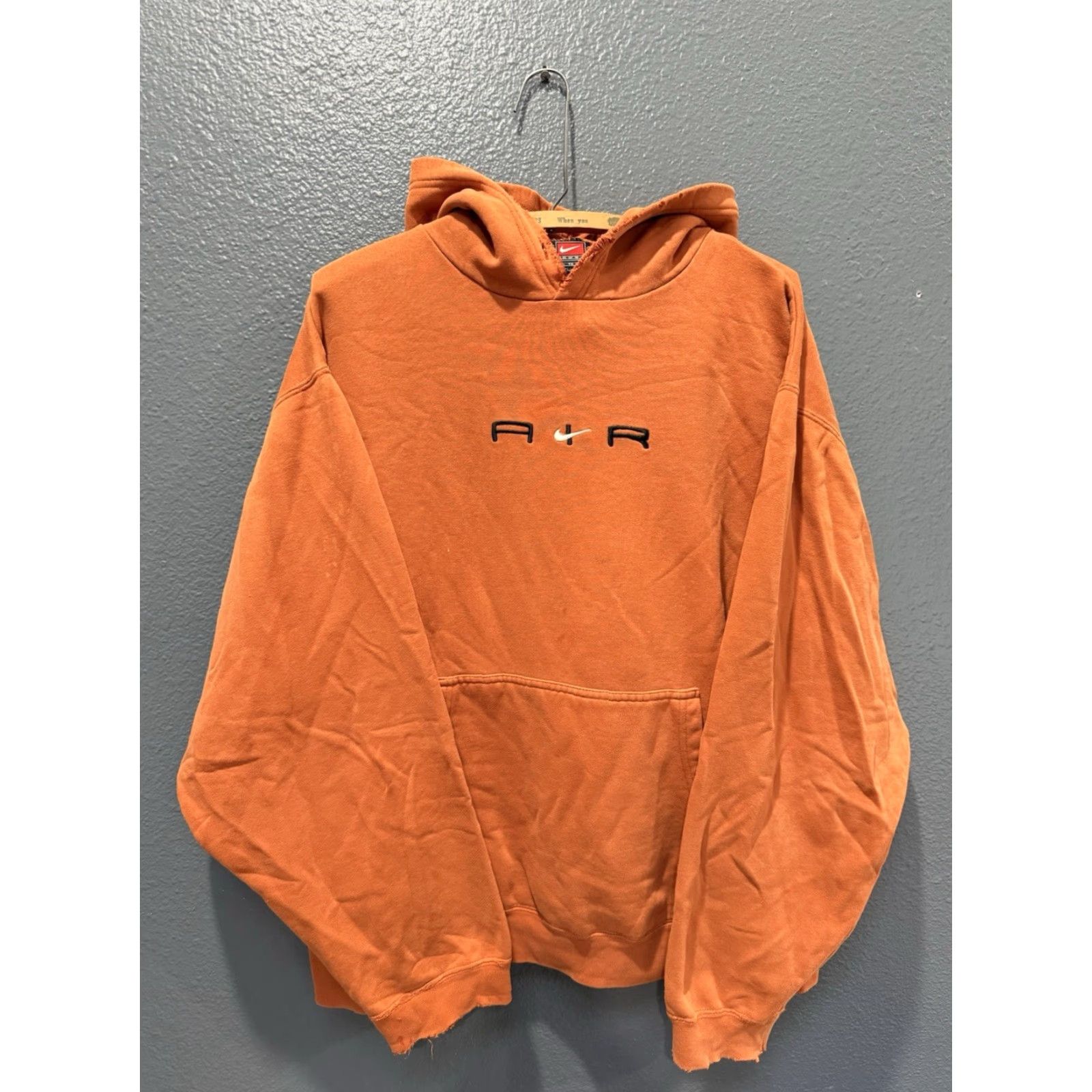 Nike VINTAGE Nike Center Check Swoosh Orange Pullover Hoodie XL Men 90s Size US XL / EU 56 / 4 - 3 Thumbnail