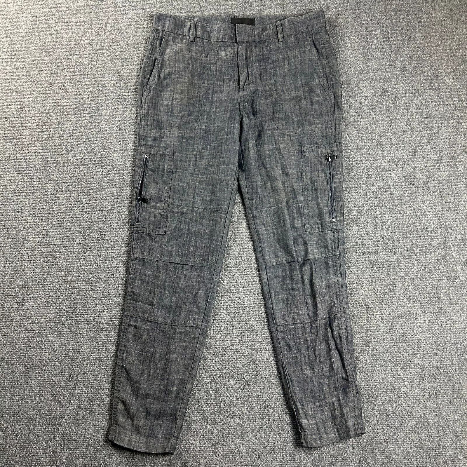 Vince Vince Pants Womens 26 Blue Cargo Tapered Leg Lyocell Linen Size 30" / US 8 / IT 44 - 1 Thumbnail