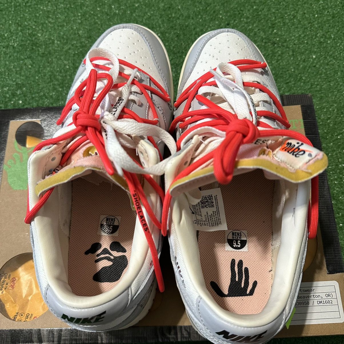 Nike × Off-White Nike Dunk Low Off White Lot 06 Of 50 Size US 9.5 / EU 42-43 - 8 Thumbnail