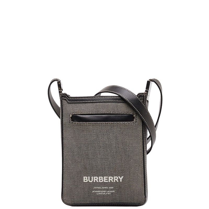 image of Burberry Mini Canvs & Leather Horseferry Crossbody Bag in Grey, Women's