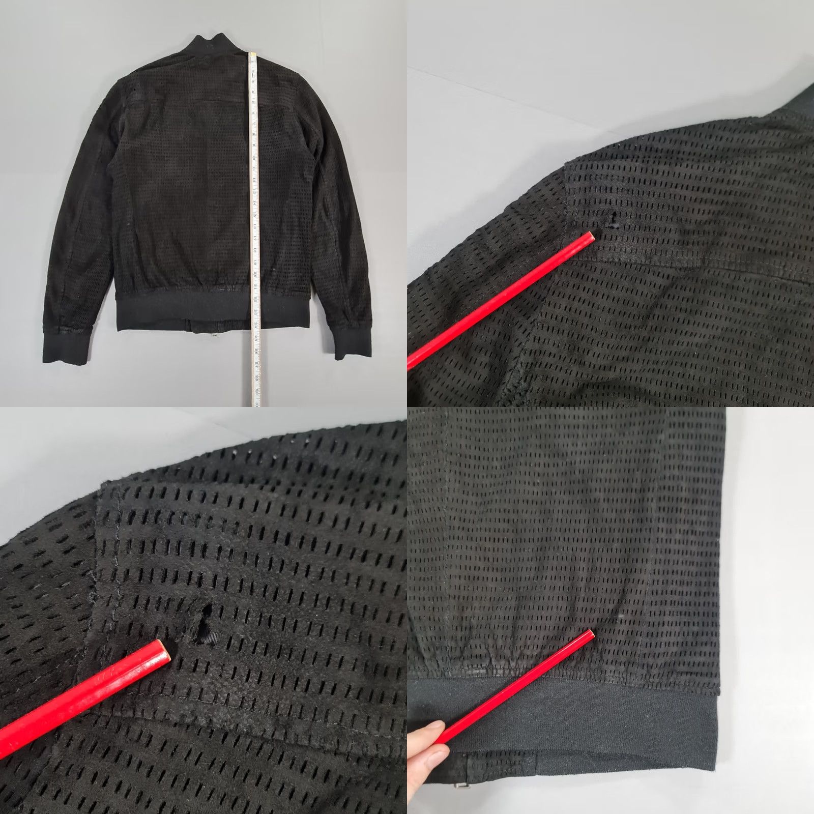 Allsaints AllSaints Mens Jacket Bomber Black XS Suede Goat Skin Perring Full Zip Size US XS / EU 42 / 0 - 8 Thumbnail