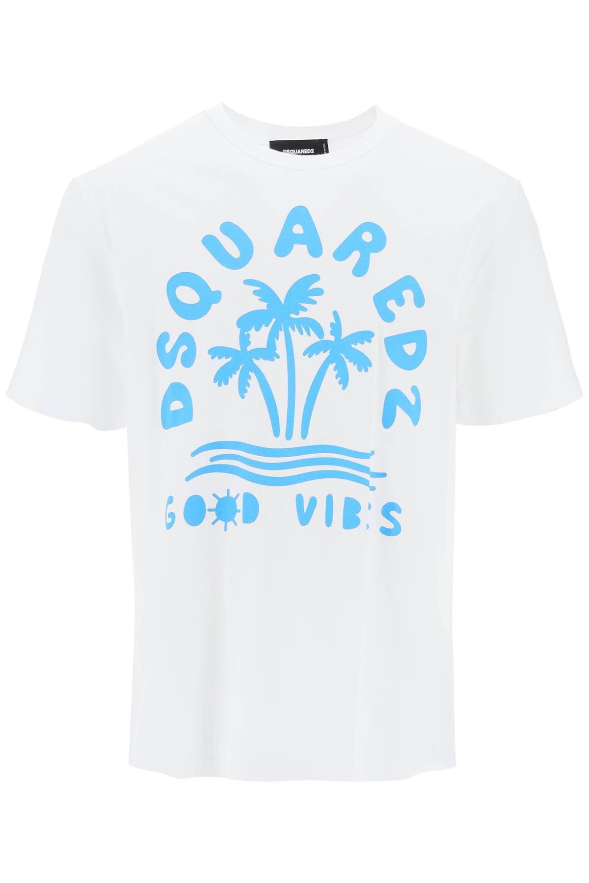 image of Dsquared2 T-Shirt With Logo Print in White, Men's (Size Large)