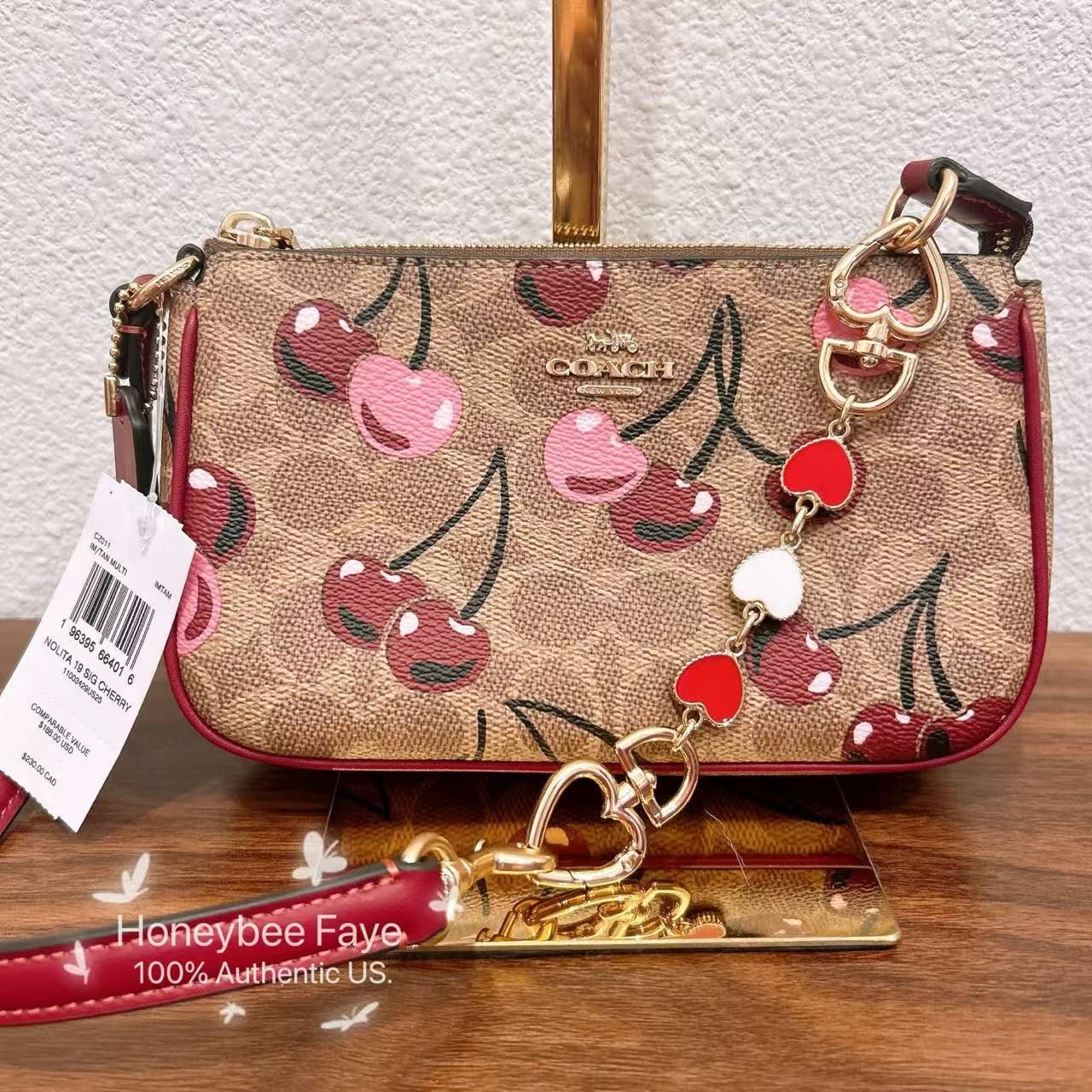 Coach Nolita 19 With Cherry Print CZ011 plus extended chain Size ONE SIZE - 4 Thumbnail
