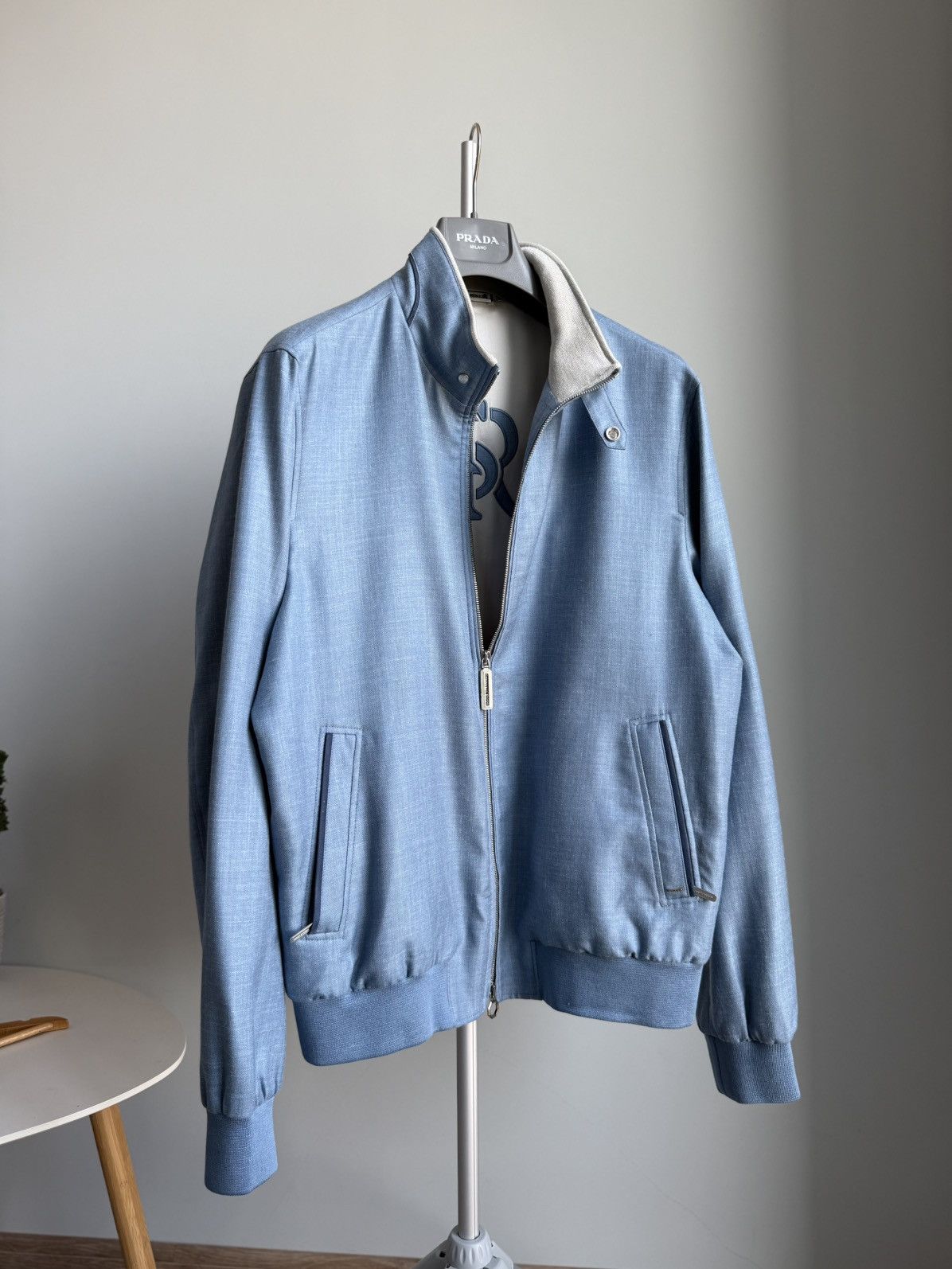 Stefano Ricci RRP~$5790 Stefano Ricci Wool Silk Linen Bomber Jacket Zip Size US L / EU 52-54 / 3 - 9 Thumbnail