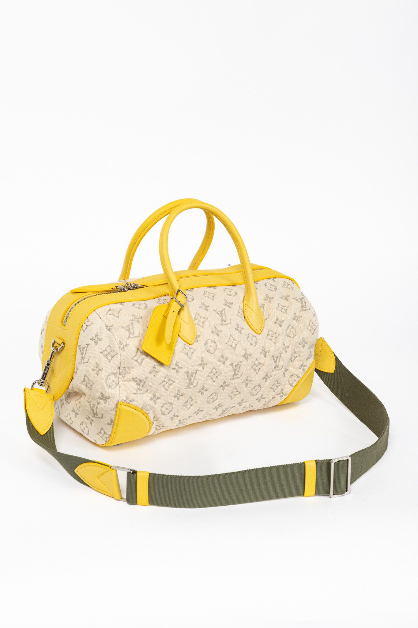 Louis Vuitton Louis Vuitton SS/12 Squat MM Denim Jaune Handbag Size ONE SIZE - 7 Thumbnail