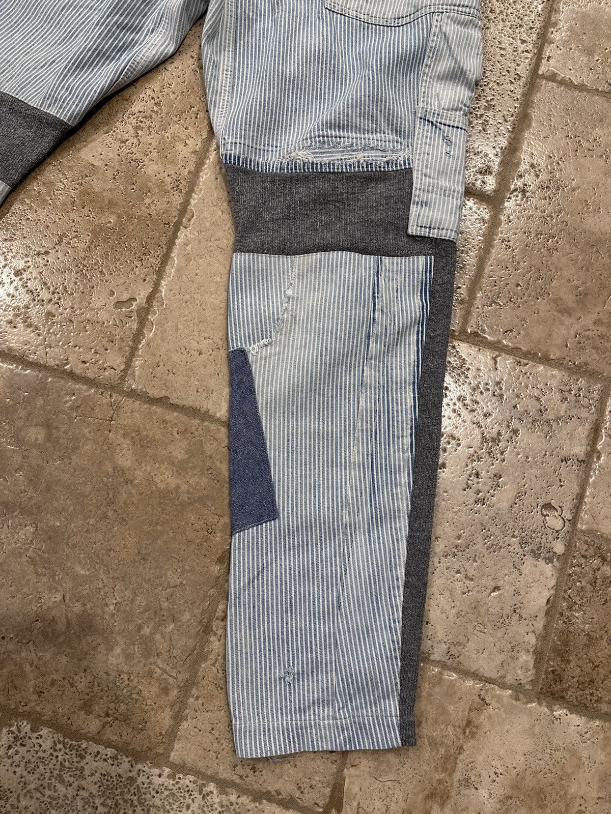 Greg Lauren Greg Lauren Pinstripe Blue Mixed Engineer GL1 Slim Fit Pants Size US 34 / EU 50 - 7 Thumbnail