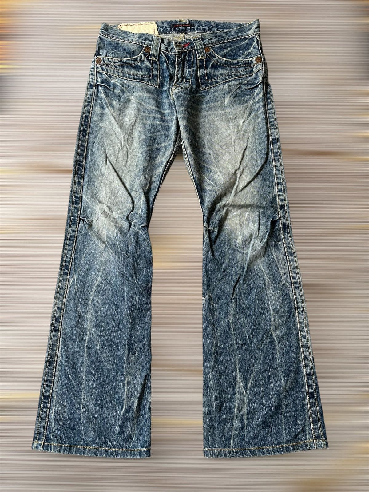Japanese Brand FLARE Blue Way Japan Claw Marks Distressed Design Denim Size US 30 / EU 46 - 1 Thumbnail