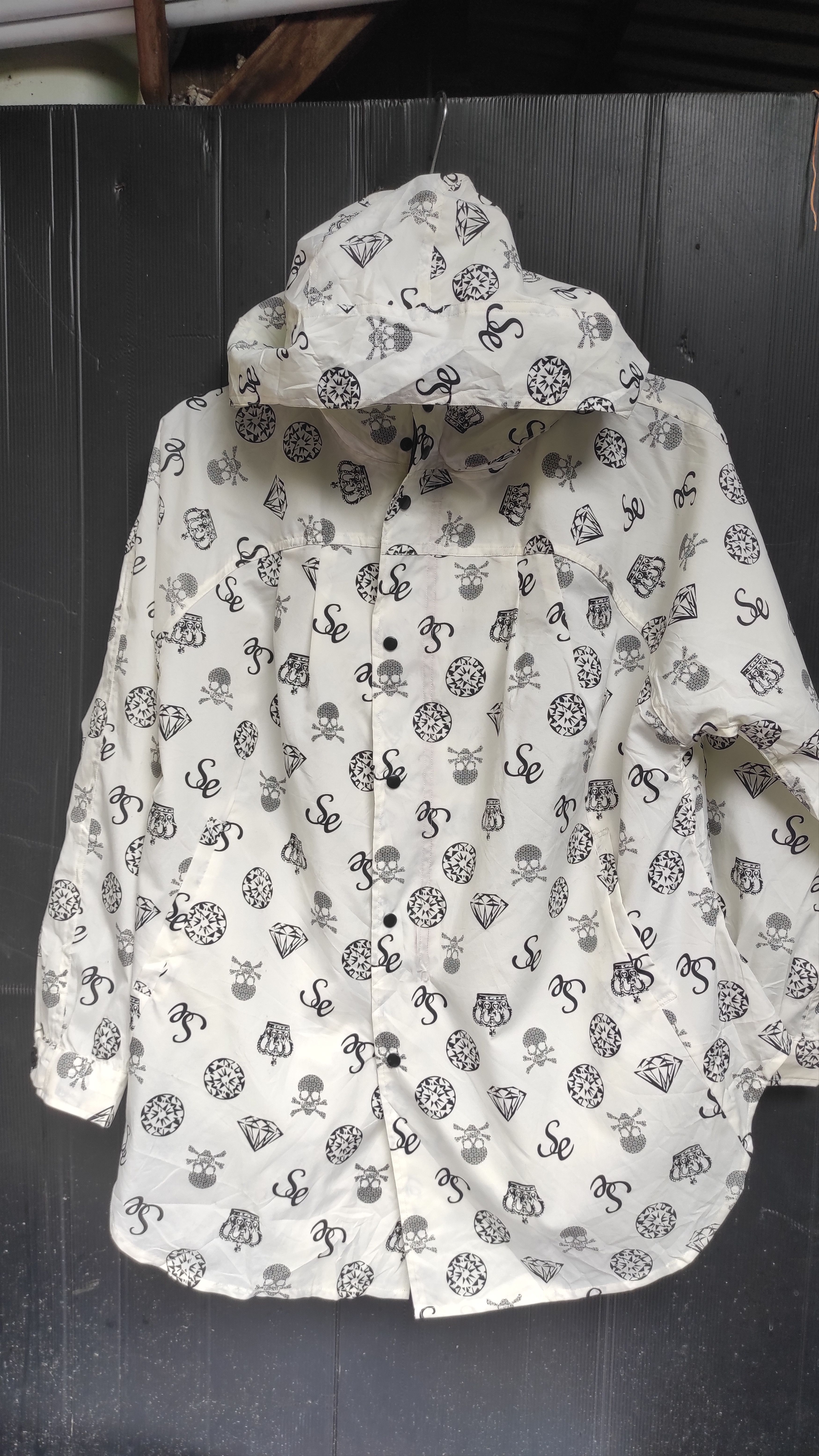 image of Vintage Hoodie Jacket Snarl Extra in White, Men's (Size Large)