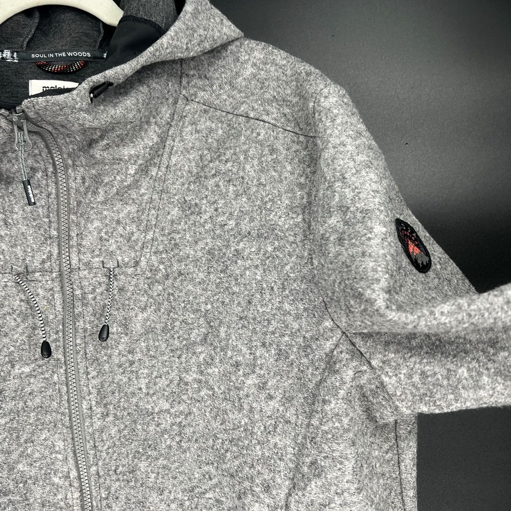 Vintage Maloja Mens Wool Hooded Full Zip Jacket XL Gray Windbreaker Mens Size US XL / EU 56 / 4 - 5 Thumbnail