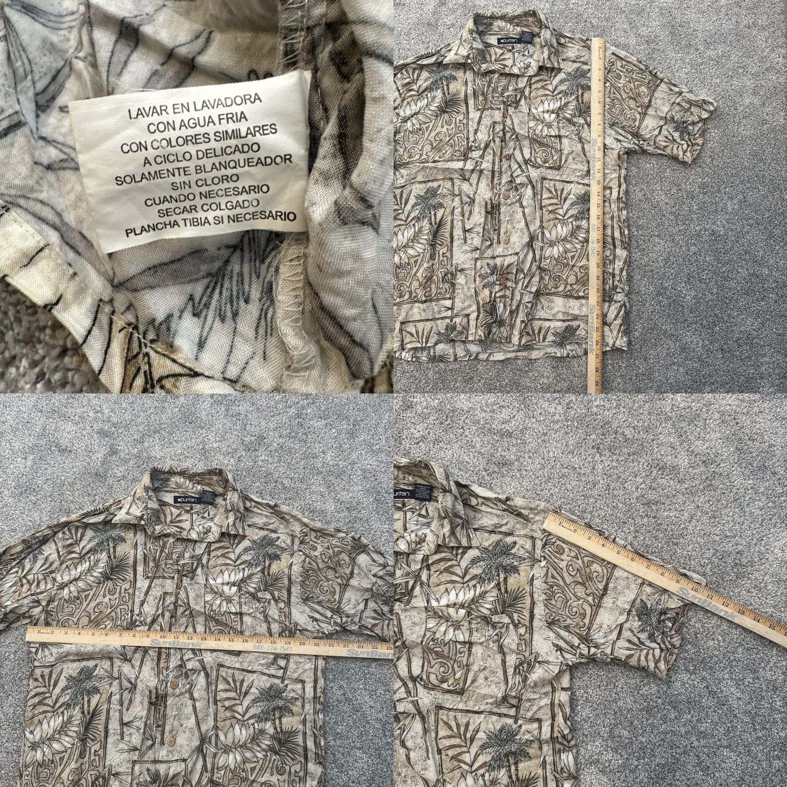 Vintage VINTAGE Puritan Camp Shirt Medium M Button-Up Short Sleeve Rayon Hawaii Palm Leaf Luau Beach Hawaiian Casual 90s (Y2K) Men's Size US M / EU 48-50 / 2 - 9 Thumbnail
