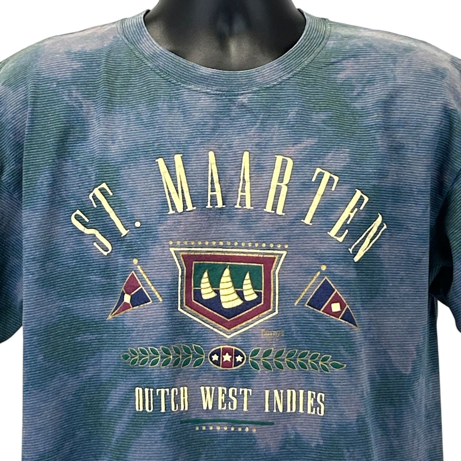 Vintage Vintage 90s St Maarten Dutch West Indies T Shirt Blue XL Size US XL / EU 56 / 4 - 1 Thumbnail