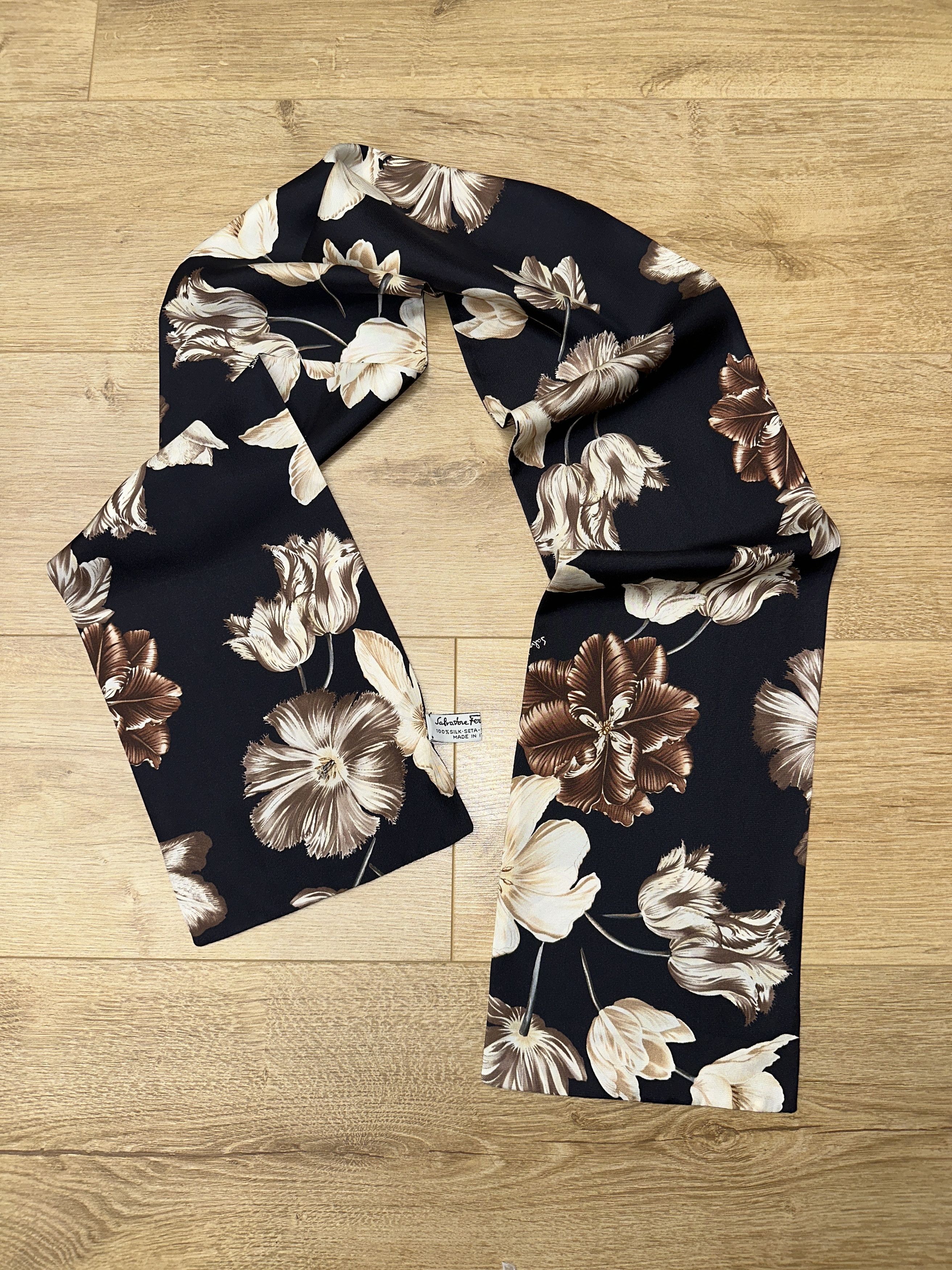 Salvatore Ferragamo Salvatore Ferragamo Silk Floral Scarf Rare Long Neck Tie Size ONE SIZE - 9 Thumbnail