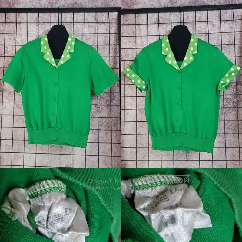 Dior Dior Green Polka Dot Women's T. Size M / US 6-8 / IT 42-44 - 2 Thumbnail