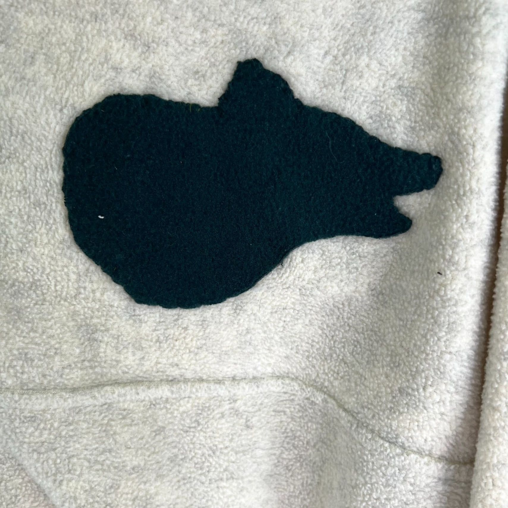 Burnside VINTAGE Burnside Sweatshirt Bear Graphic 1/4 Zip Fleece Mens XL Cream Ivory Long Sleeve - Zip Pullover Size US XL / EU 56 / 4 - 3 Thumbnail