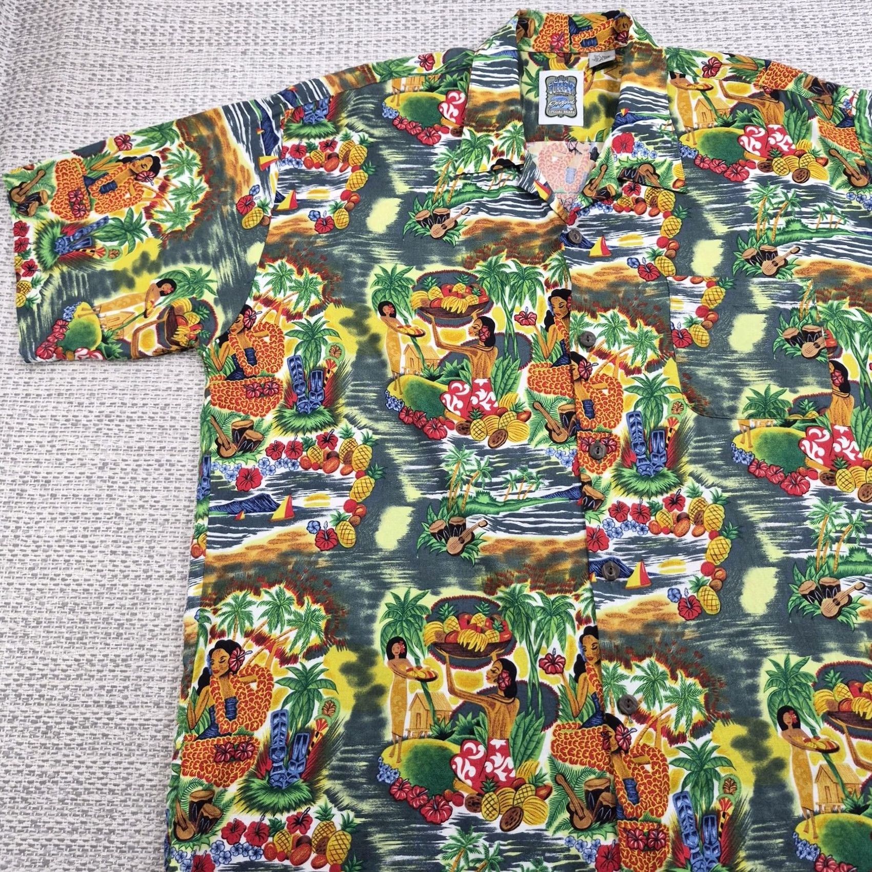 ALOHAS Ocean Current Hawaiian Shirt Mens XL Multicolor Aloha Short Sleeve Button Front Shirt Size US XL / EU 56 / 4 - 3 Thumbnail