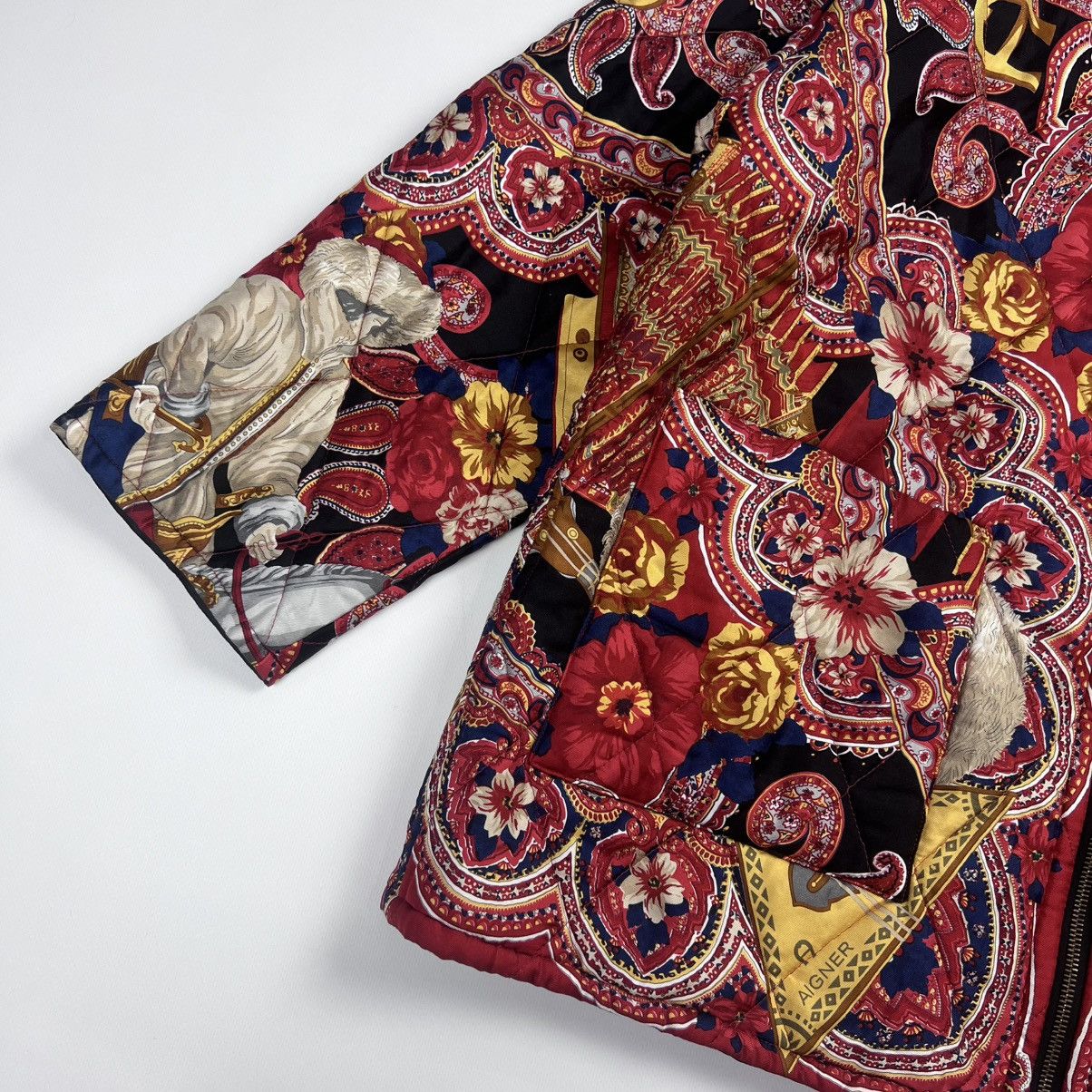 Etienne Aigner × Vintage Aigner vintage silk printed reversible quilted jacket Size L / US 10 / IT 46 - 4 Thumbnail