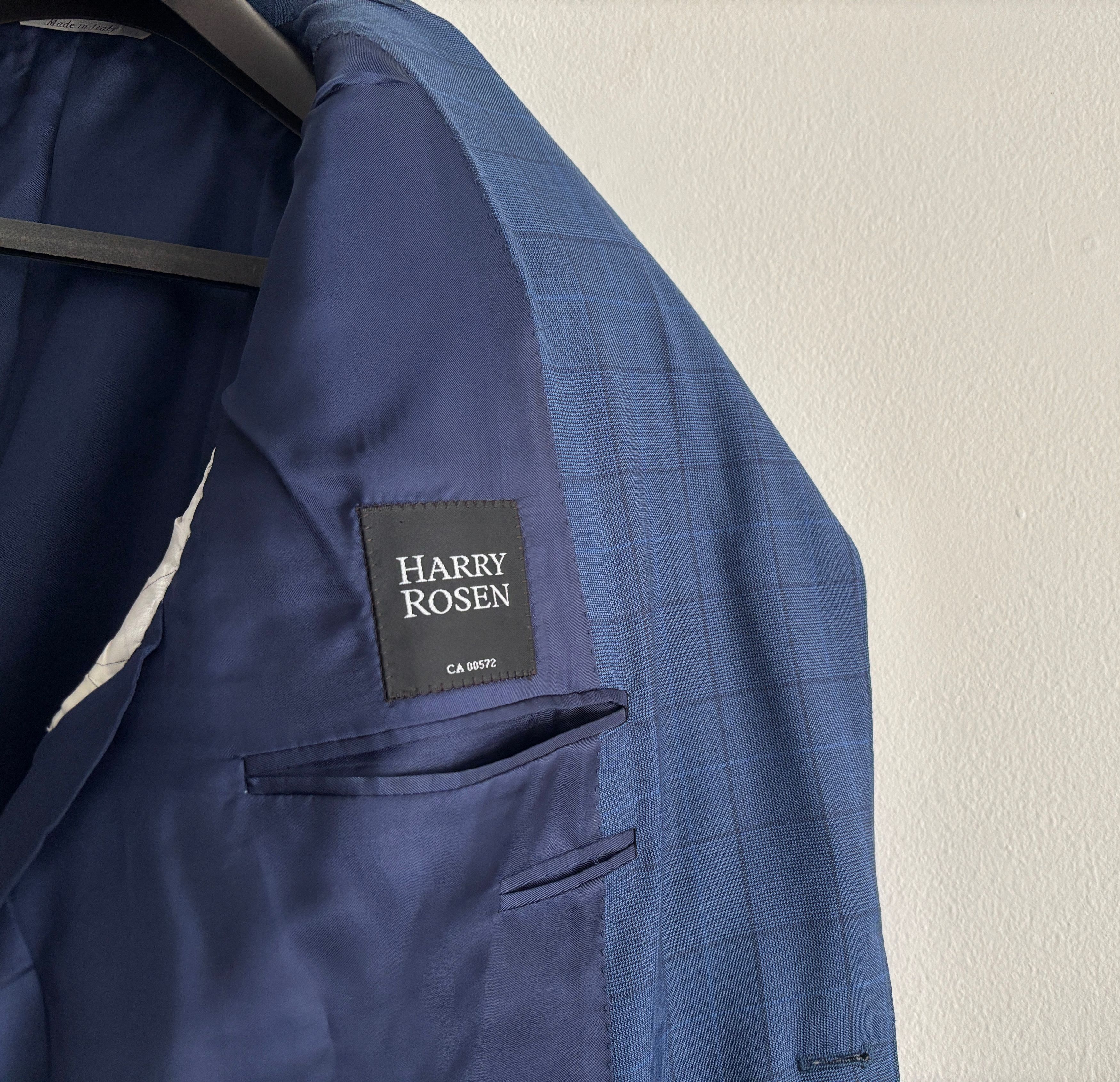 Canali $2100 Windowpane Check Blue Suit - Size 46. Pants 36-37 Size 46R - 5 Thumbnail