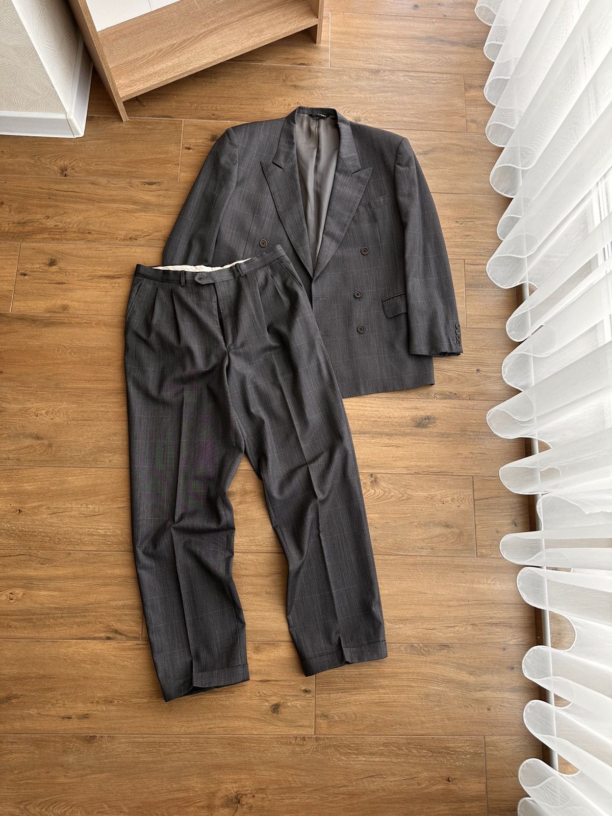 Balenciaga × Vintage Vintage Balenciaga Paris Luxury Laine Grey Formal Suit Size 40L - 2 Thumbnail