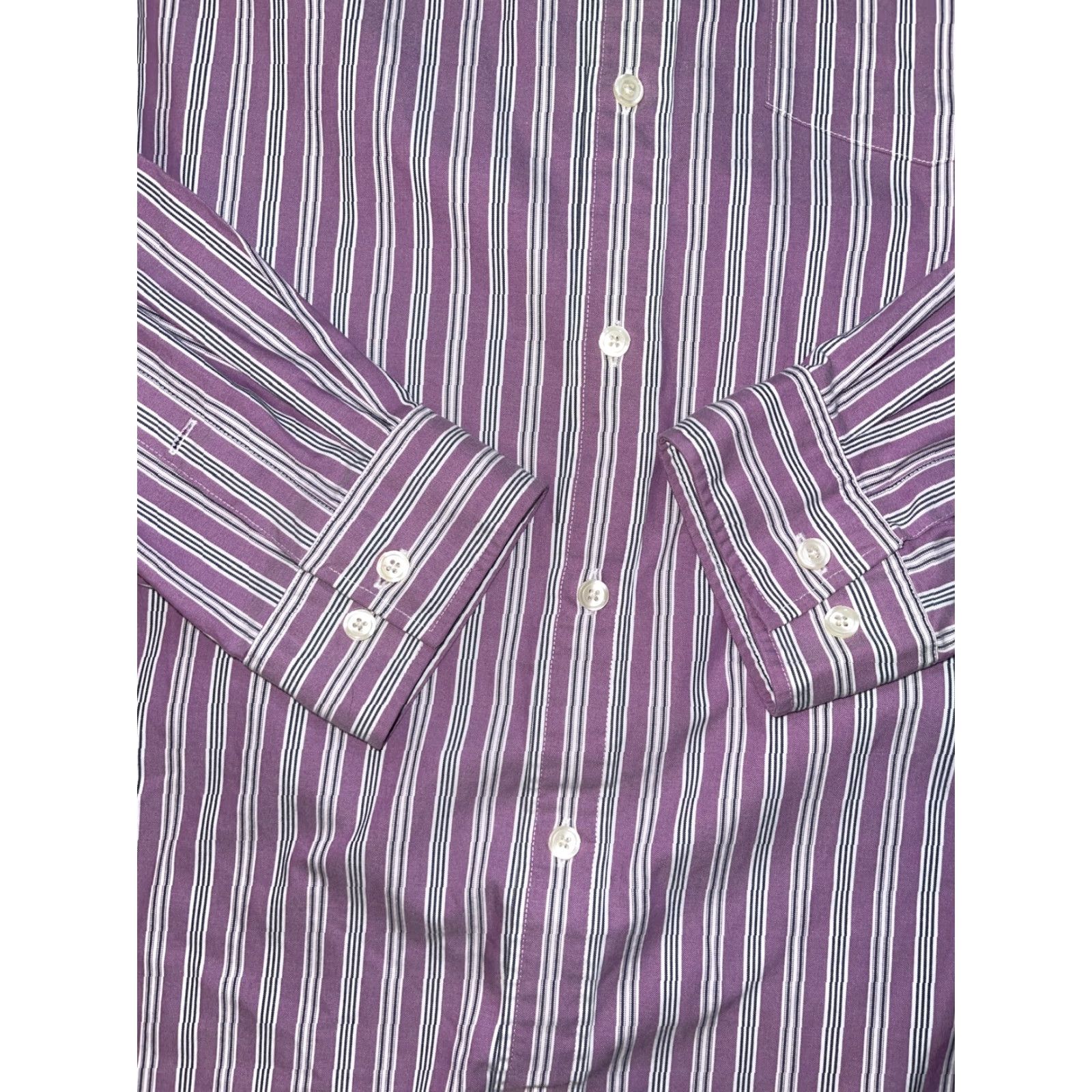 Eddie Bauer VINTAGE? No. (Ignore) Eddie Bauer Shirt Tall XL Button-Up Lavender White Striped Long Sleeve Collared Button-Down Wrinkle Resistant Men Big & Tall Size US XL / EU 56 / 4 - 6 Thumbnail