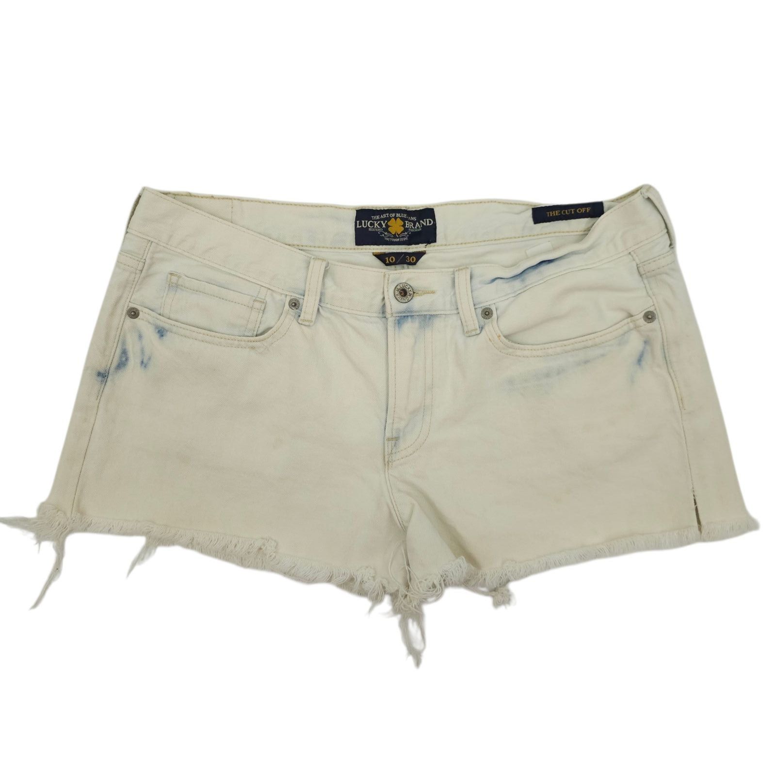 Lucky Brand Lucky Brand The Cut Off Denim Shorts 10/30 Boho White Acid W Size 32" / US 10 / IT 46 - 1 Thumbnail