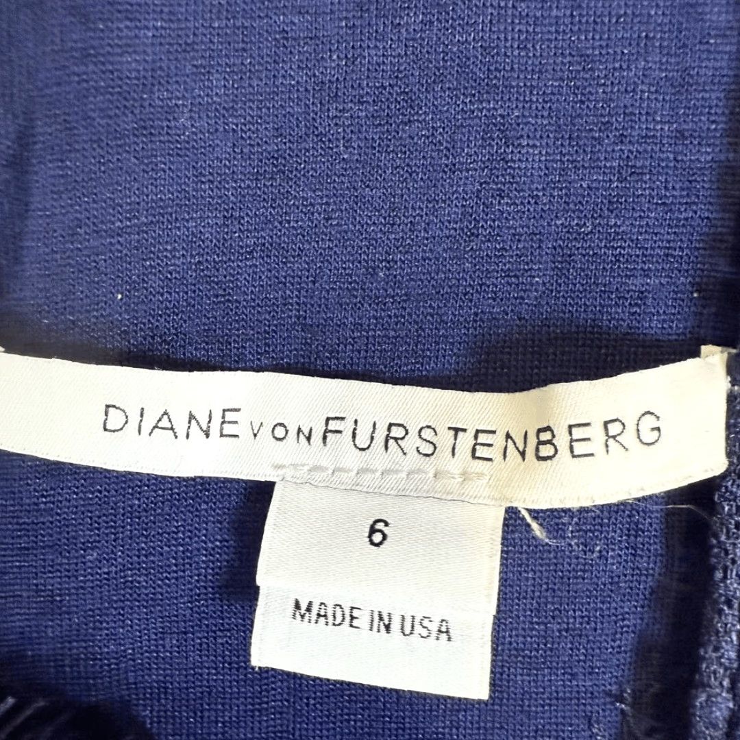 Diane von Furstenberg Diane Von Furstenberg Womens Dress Shift Floral Lace Zarita Navy Blue S Short A-Line Blue Womens Mens? Size S / US 4 / IT 40 - 4 Thumbnail