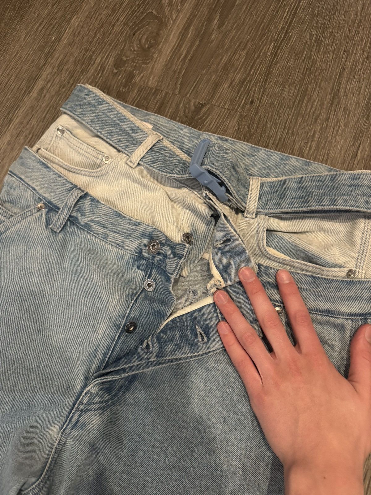 Off-White Off White Double Waist Double Knee Baggy Denim Jeans 30 Size US 30 / EU 46 - 8 Thumbnail