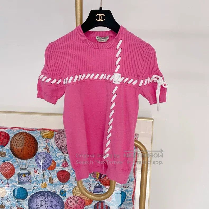 Fendi Fendi Pink Knit Top Size XXS / US 00 / IT 34 - 1 Thumbnail